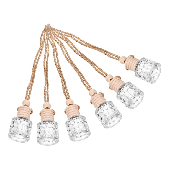 WORGEOUS 6 Pcs Scent Booster Car Perfume Hanging Bottle 24.00X5.00X3.00CM Transparent