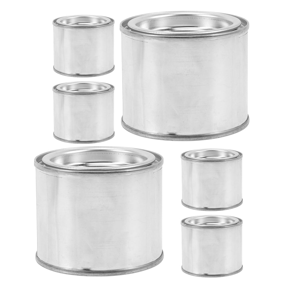 WORGEOUS 6 Pcs Transparent Bumper Sealed Paint Bucket 6.30X5.00X5.00CM Silver