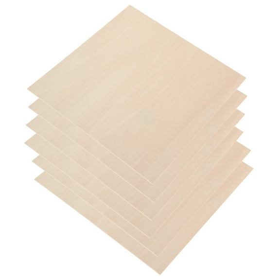 WORGEOUS  6 Pcs Wood Panel Laminate Plywood Handmade Multi-layer Board Basswood Beige