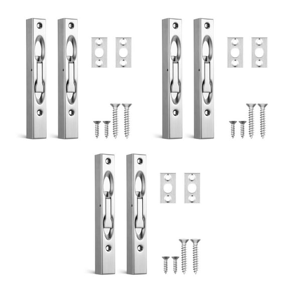 GOOHOCHY Raindrops 6 Sets Double Door Bolt Hidden Slide Flush Bolt Security Door Latch French Door Hardware