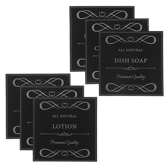 WORGEOUS 6 Sheets of  Soap Labels Waterproof Stickers for Hand Soap Dish Soap Shampoo Bottles Bathroom Bottle Label Printed Labels