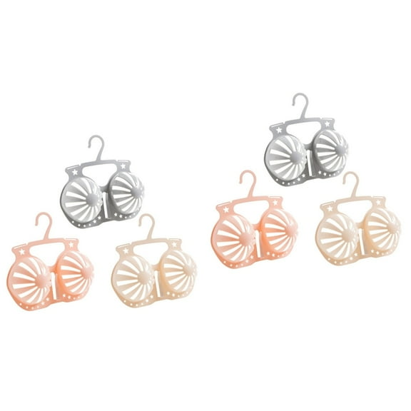 WORGEOUS 6 pcs Anti-deformation Bra Drying Rack Plastic Bra Racks (As Shown)