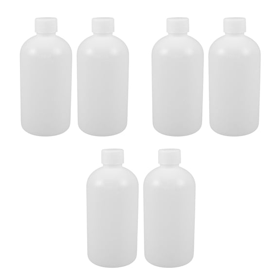 Mobutofu Hdpe Reagent Bottle 500ml Clear Plastic for Lab Liquid Storage 6Pcs