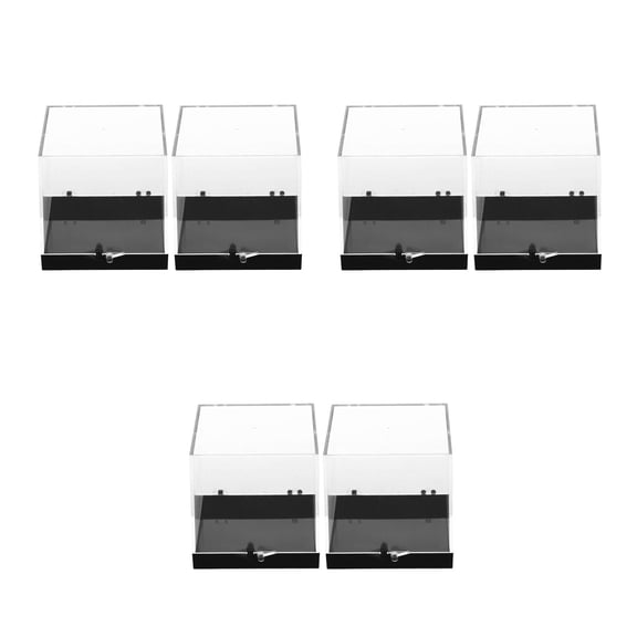 GOOHOCHY Raindrops 6 pcs Gemstone Display Box with Clear Top Small Plastic Storage Case for Rock Collection Mini Organizer Rock Display Holder