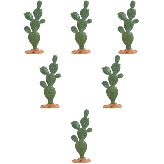 WORGEOUS 6 pcs  Home Artificial Plant Decor Scene Layout Cactus Adornment Small Ornament