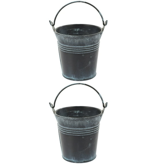 WORGEOUS 6 pcs Mini Household Iron Flower Pots Retro Balcony Flower Buckets Indoor Planters