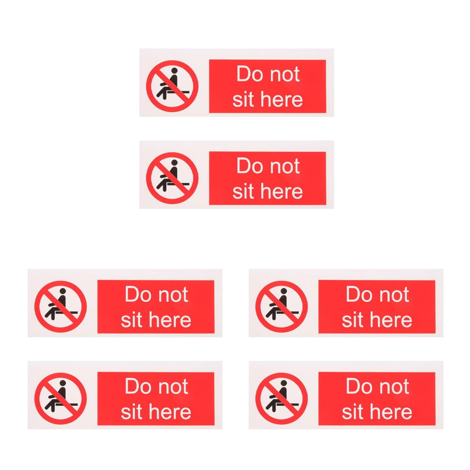 WORGEOUS 6 pcs Prohibition Stickers Not Sit Here Self Adhesive Safety ...