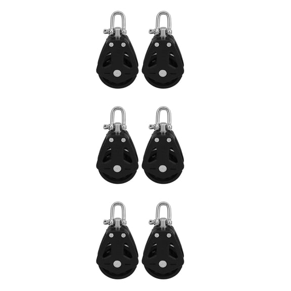 WORGEOUS 6 pcs Stainless Steel and Double Pulley Block Marine Sailboat Kayak Cable Runner Swivel Lifting Rope Pulley Block for Boat
