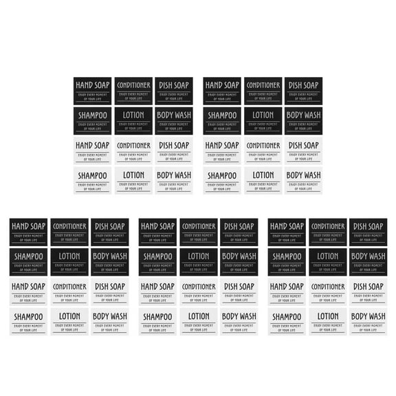 WORGEOUS 60 PCS Bathroom Labels Organization Labels Waterproof Refillable Bottle Stickers Label for Hand Soap Shampoo Conditioner Lotion Stickers