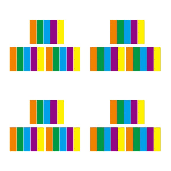 WORGEOUS 60 pcs  Plastic Binder Divider Colorful Snap-in Bookmark Mini Dividers with Document Tap for 3 Ring Binders Notebook Planner