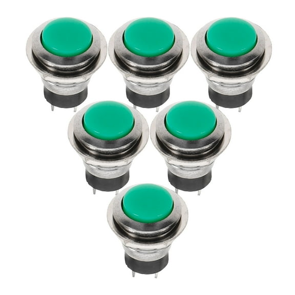 WORGEOUS 6pcs Car Horn Button Switch Self Resetting Button Switch 2 Pin Push Button Switch (Without Line)