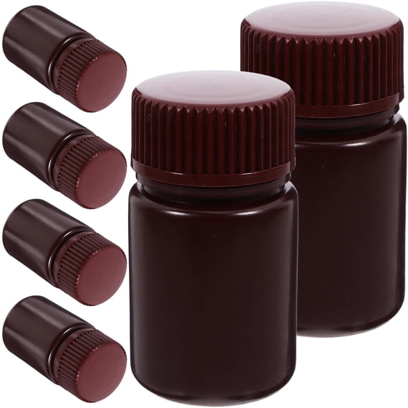 WORGEOUS 6pcs Chemical Reagent Bottle Small Sample Container Sealing Liquid Storage Container (30ml)