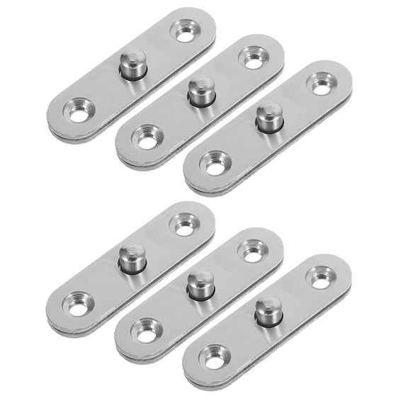 WORGEOUS 6pcs Foldable 360 Degree Rotation Invisible Door Hinges Stainless Steel Hidden Door Hardware Detachable Door Pivot Hinge for Cabinets Furniture
