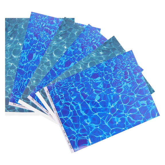 WORGEOUS 6pcs Water Ripple Sticker Sand Table Paper Sheet Outdoor Micro Landscape Models Realistic Stream Pattern Sheets For Diy Architectural Models Artificial Water Effect Sheets