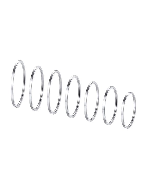 Couple Ring Titanium Steel 7 Pcs
