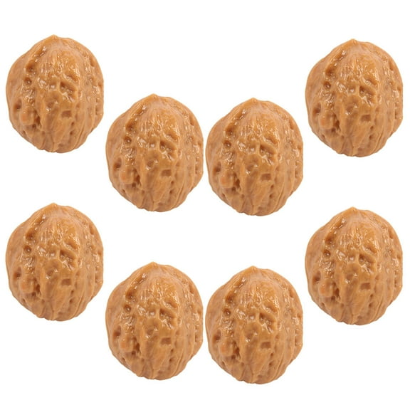 GETAJGHSD 8Pcs Fake Walnut Models Brown Artificial Nuts for Decorative Ornaments and Party Display