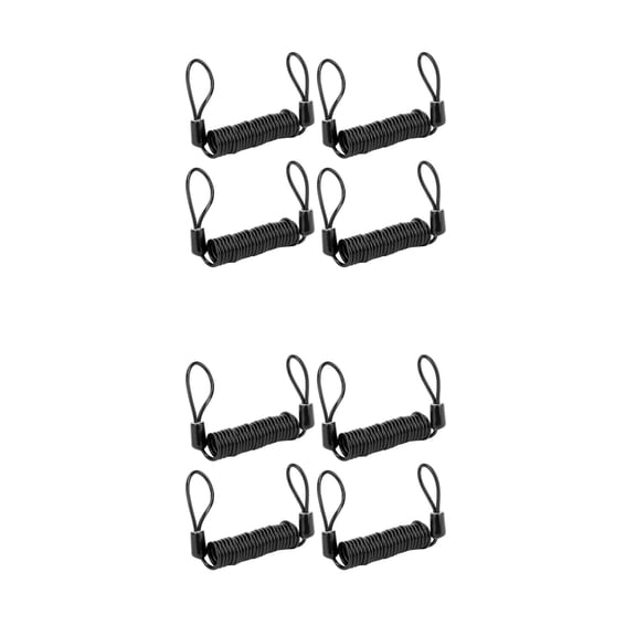 WORGEOUS 8 Pcs Bike Security Cables Cables Motorcycle Reminder Ropes (Black)
