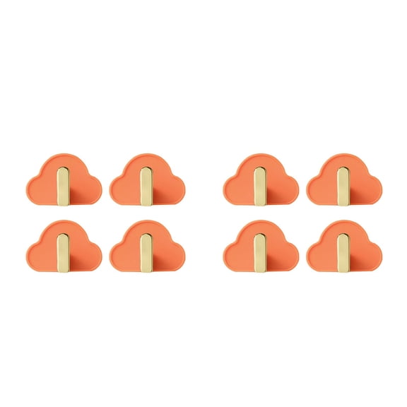 WORGEOUS 8 Pcs Clothes Hooks Punching-free Hanging Hooks Cloud Shape Hat Bag Hooks