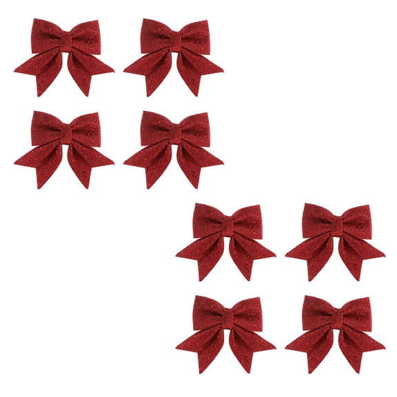 Mobutofu 8-Piece Red Bow Set Christmas Tree Ornaments Holiday Decorations for Festive Home and Party