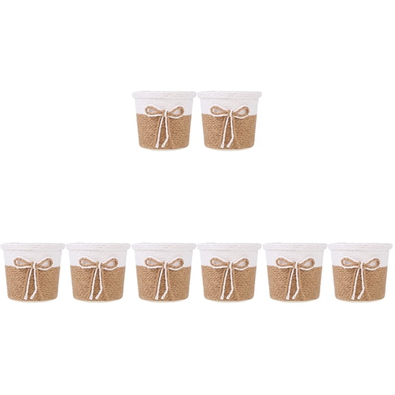 WORGEOUS 8 Pcs  Natural Style Flowerpots Decorative Flower Planter Garden Decorations (As Shown)