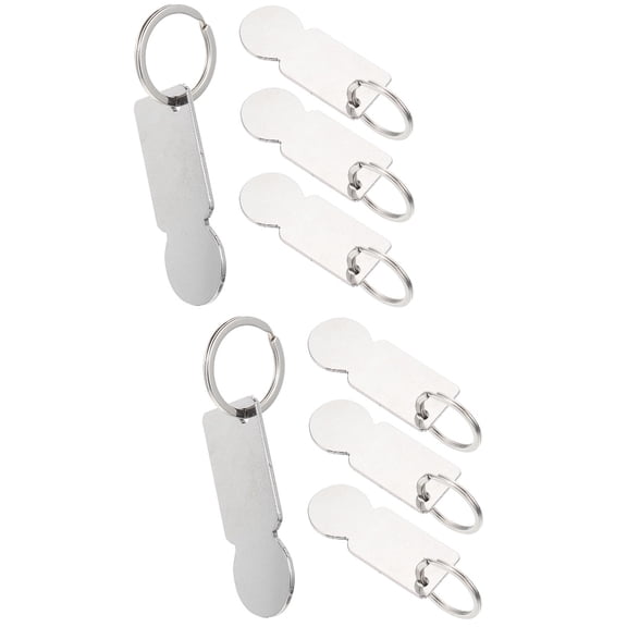 WORGEOUS 8 Pcs  Shopping Trolley Tokens Metal Trolley Key Ring Shopping Trolley Opener Portable Trolley Openers