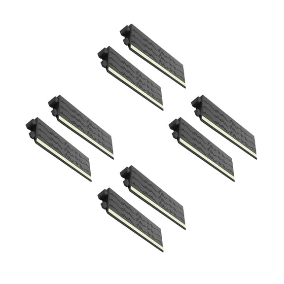 WORGEOUS 8 Pcs Sweeping Robot Ramp Threshold Ramp Vacuum Cleaner Sweeping Robot Door Sill Doorway Wheelchair Ramp with Fluorescent Strips for Bathroom Home Steps Stairs Doorways Curbs Ramp Mats Black