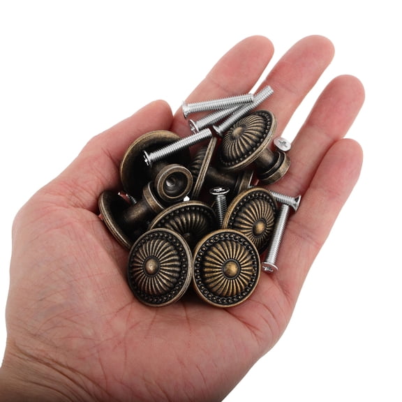 WORGEOUS 8 Sets Vintage Dresser Pulls Knobs Round Zinc Alloy Drawer Knobs Small Flower Pulls Cabinet Knobs Furniture Handles for Dresser Closet Doors
