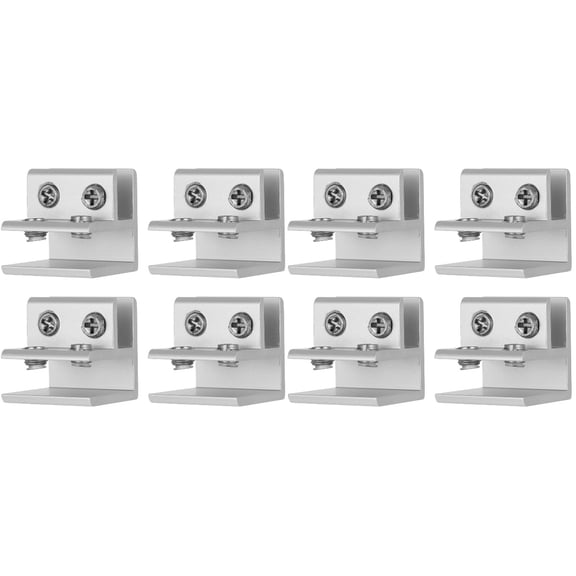 WORGEOUS 8 pcs  Aluminium Alloy Clamps 90°C Fixing Clip Glass Bracket for 10-12mm Thickness