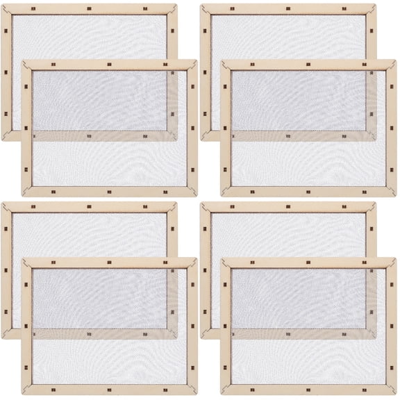 WORGEOUS 8 pcs DIY Paper Making Screen Mould Wooden Paper Making Frame Paper Making Mesh Screen