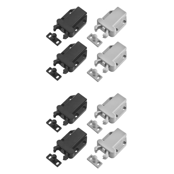 WORGEOUS 8 pcs Drawer Safe Push Latch Self-Locking Device Plastic Touch Latches