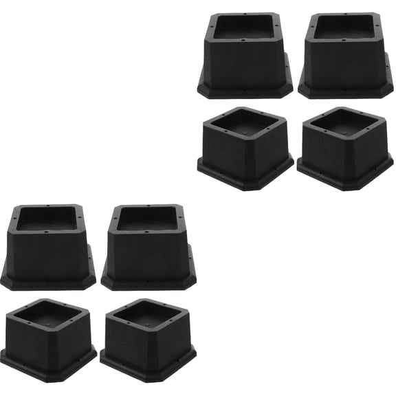 FUEENIRVA Bed Risers 8Pcs Heavy Duty Black Rubber for Home Furniture and Appliances