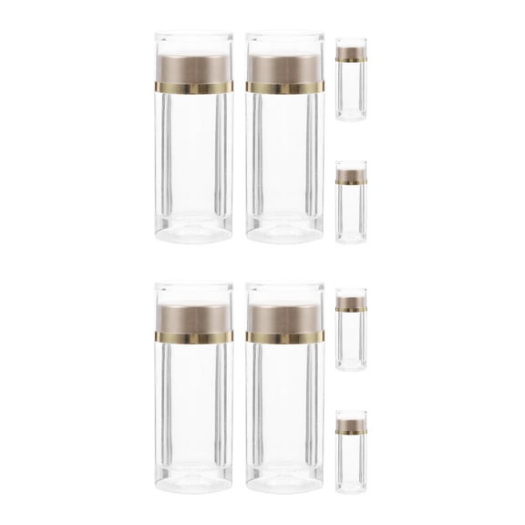 GOOHOCHY OUNONA 8 pcs Mini Double Layer Cap Plastic Bottles for Travel Sample Dispensers Liquid Dispenser Empty Bottles for Oil and Creams