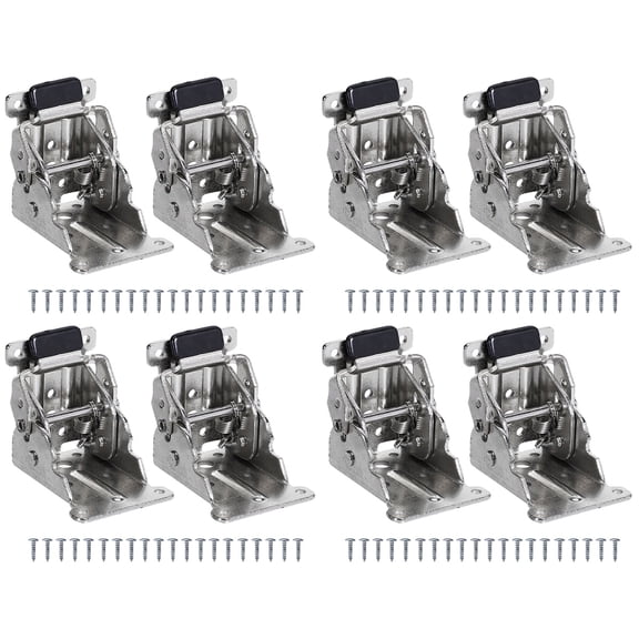 WORGEOUS 8 pcs  Locking Hinges Self Lock Foldable Hinges 90 Degree Chair Leg Furniture Brackets