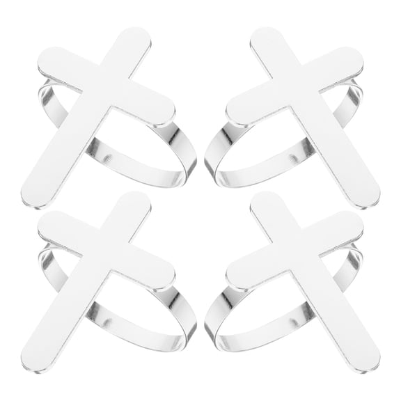 WORGEOUS 8 pcs  Napkin Rings Dinner Party Cross Shape Napkin Holders Wedding Birthday Napkin Rings
