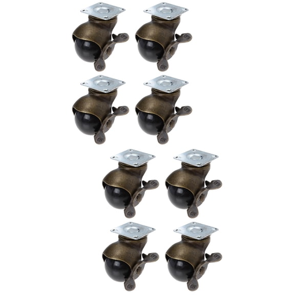 WORGEOUS 8 pcs Retro Furniture Castors Sturdy Furniture Wheels 1.5 Inch Rotating Castors