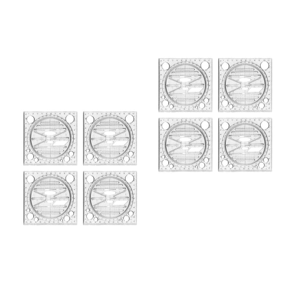 WORGEOUS 8 pcs Rotatable Geometric Drawing Rulers Measuring Draft Rulers for Student Protractor