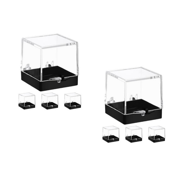 GOOHOCHY Hemoton 8 pcs Specimen Display Boxes for Rock Collection Clear Display Box for Mineral Jewelry Stone Sample Collection