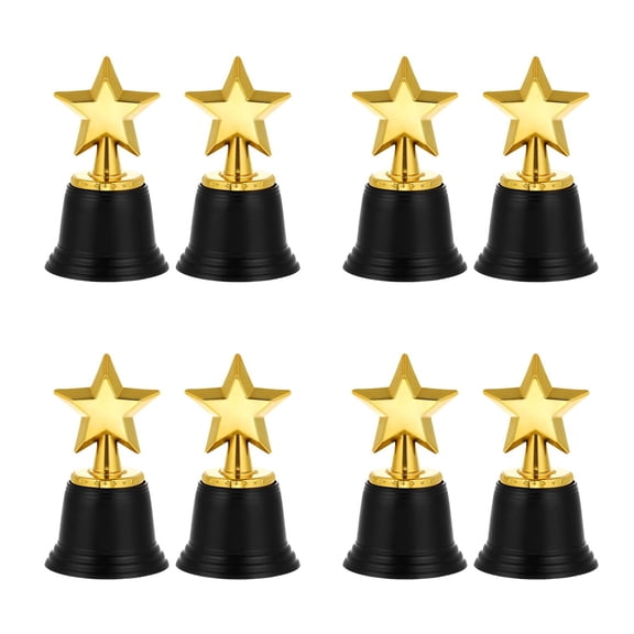 WORGEOUS 8 pcs Trophy Awards Plastic Gold Star Trophies Cups Prizes For Winner Competitions Sports Events Party Decorations Teachers And Party Favors