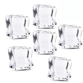 HINTRMENT Fake Crushed Ice Cubes Acrylic Cubes Transparent Synthetic Resin 80Pcs