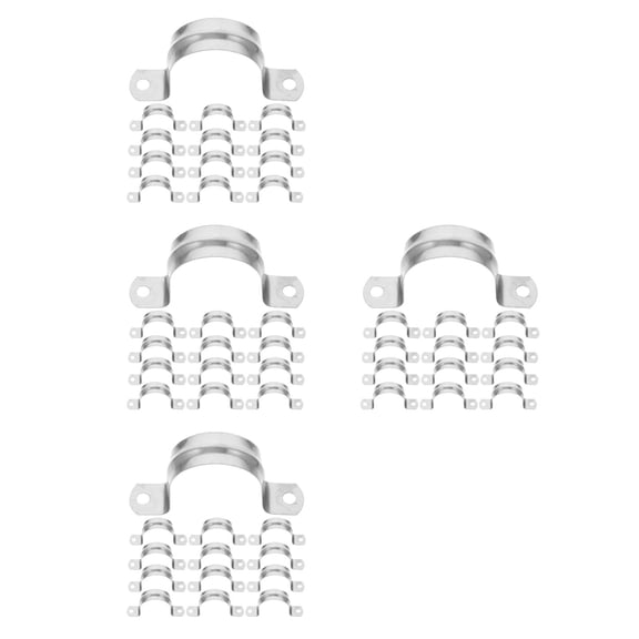 ADDHAT Hemoton 80 pcs U Shaped Clamps Stainless Steel U Brackets Heavy Duty Straps U Bracket Pvc Strap Clips Mounting Clamps