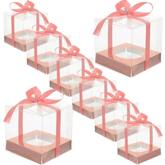 WORGEOUS 8pcs Bakery Boxes Small Cake Wrapping Boxes Mousse Cake Packing Container