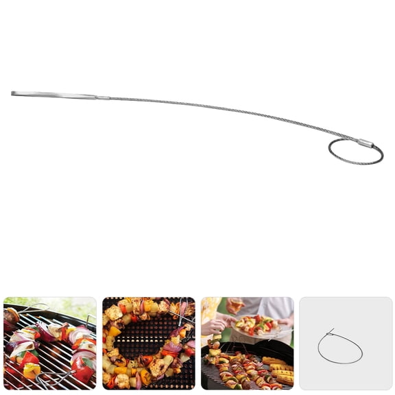 WORGEOUS 8pcs Bbq Skewers Stainless Steel Flexible Grilling Sticks For Kabobs Meat Vegetables Essential Barbecue Accessories For Outdoor Cooking