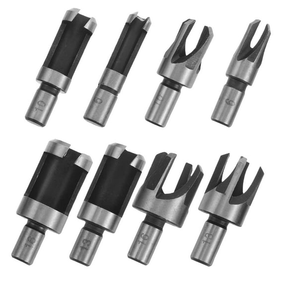 WORGEOUS 8pcs Boring Bit Set Round Handle Woodworking Cutting Tools For Electric Drill Multi-Size Wood Plug Drill Bits For Home Improvement And Crafting