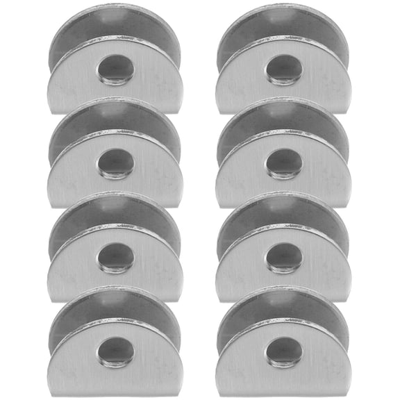 WORGEOUS 8pcs Glass Clip Semicircle Fixed Glass Shelf Clamps Bathroom Glass Fixing Clips Size S