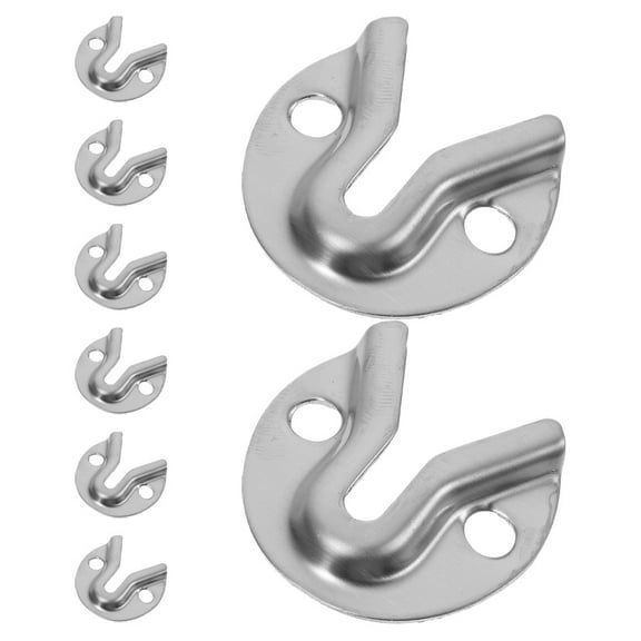 WHAMVOX 8pcs Iron Keyhole Hangers for Wall Mounting Heavy Duty Metal Brackets Smooth and Durable Silver