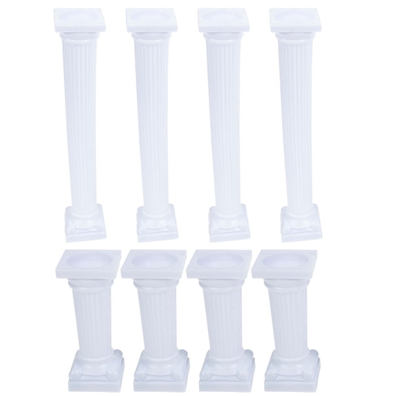 FUEENIRVA White Plastic Roman Column Cake Pillars for Wedding Dessert Stand Decoration Toppers