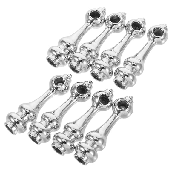 WORGEOUS 8pcs Stair Guardrail Handrail End Caps Fence Post Replacement Hand Rail Decoration Hand Railing Stair Railing Handrails Fence Parts Silver
