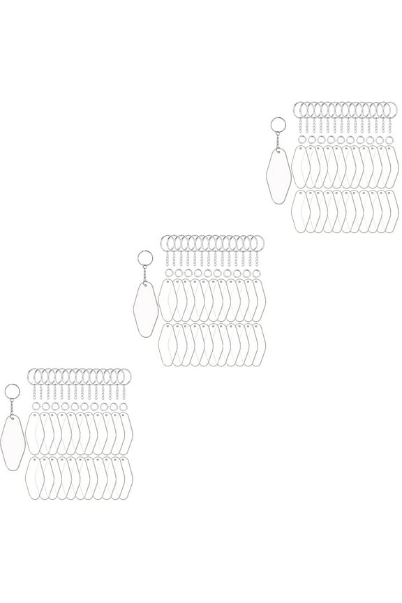90 Sets Unique Key Ring Key Pendant DIY Blank Keychain Unique Blank Key Chain