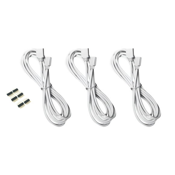 WORGEOUS 9Pcs 2M RGB Extension Cable LED Strip Connector Extension Cable Cord Wire 4 Pin LED Connector