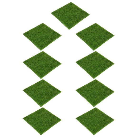 BESTYASH 9Pcs Artificial Green Turf for Decorating with Realistic PVC Material for Home DIY Crafts Model Display